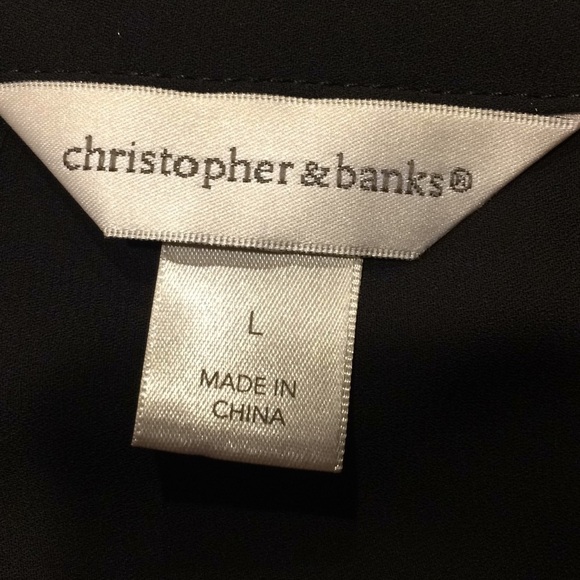 Christopher Banks Tunic Black Semi Sheer L EUC - Picture 6 of 6